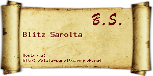 Blitz Sarolta névjegykártya