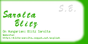 sarolta blitz business card